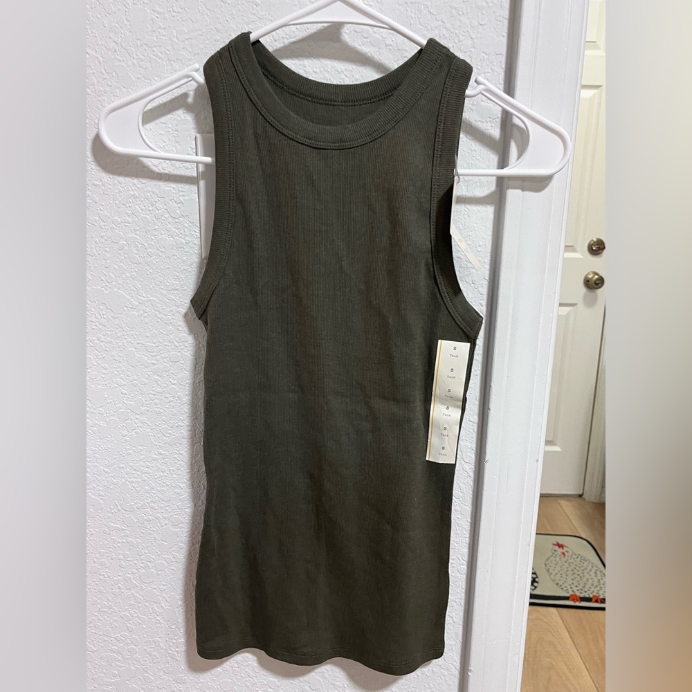 A New Day Dark Olive Tank Top